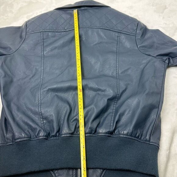 I.B. Diffusion Faux Leather Jacket Women's Size M Black Moto Style - Picture 11 of 11